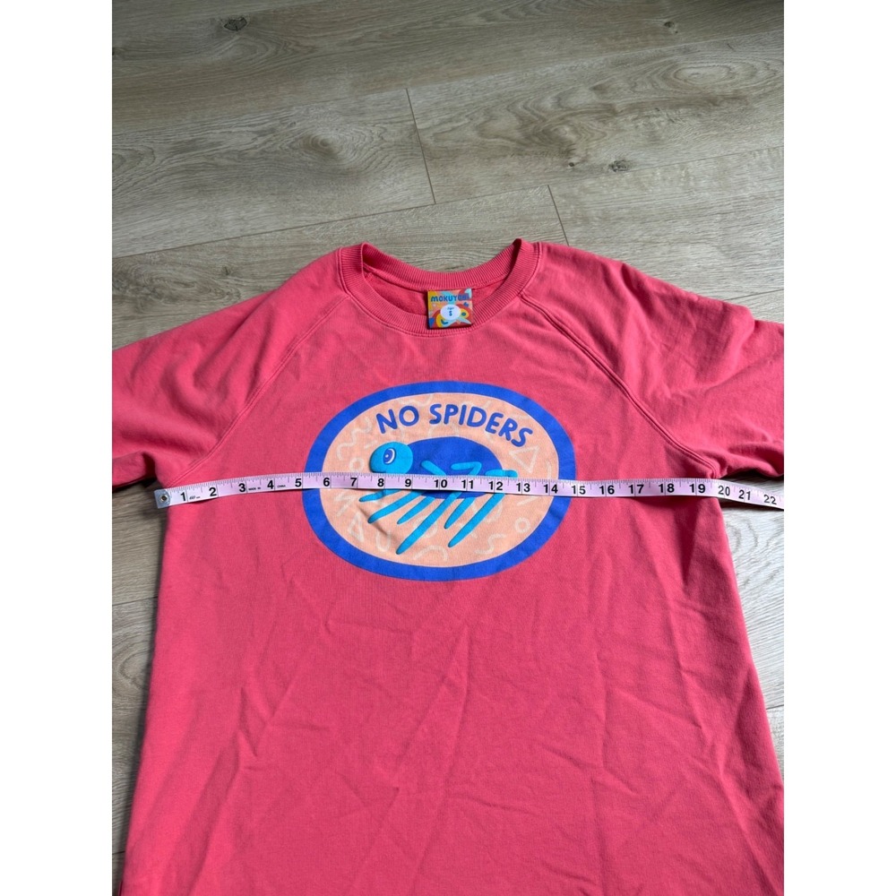 EUC Mokuyobi Women's Size S "No Spiders" Sweatshirt USA Made Pullover Coral - Picture 8 of 12